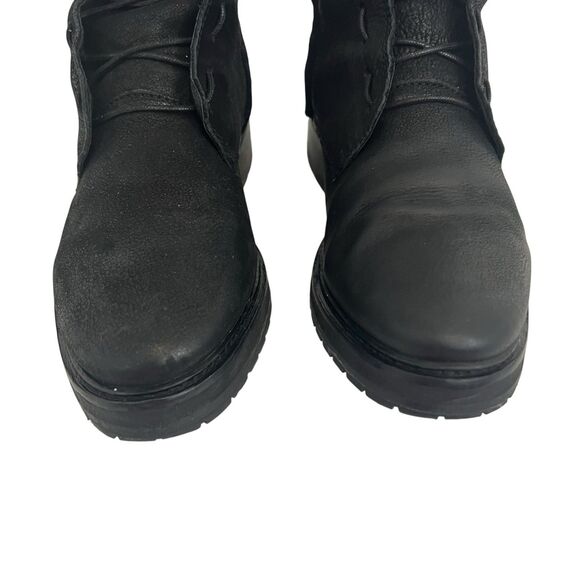 Allsaints Combat Double Strap Buckle Black Lace Up Side Zipper Boots Size 39 9 - Picture 4 of 9